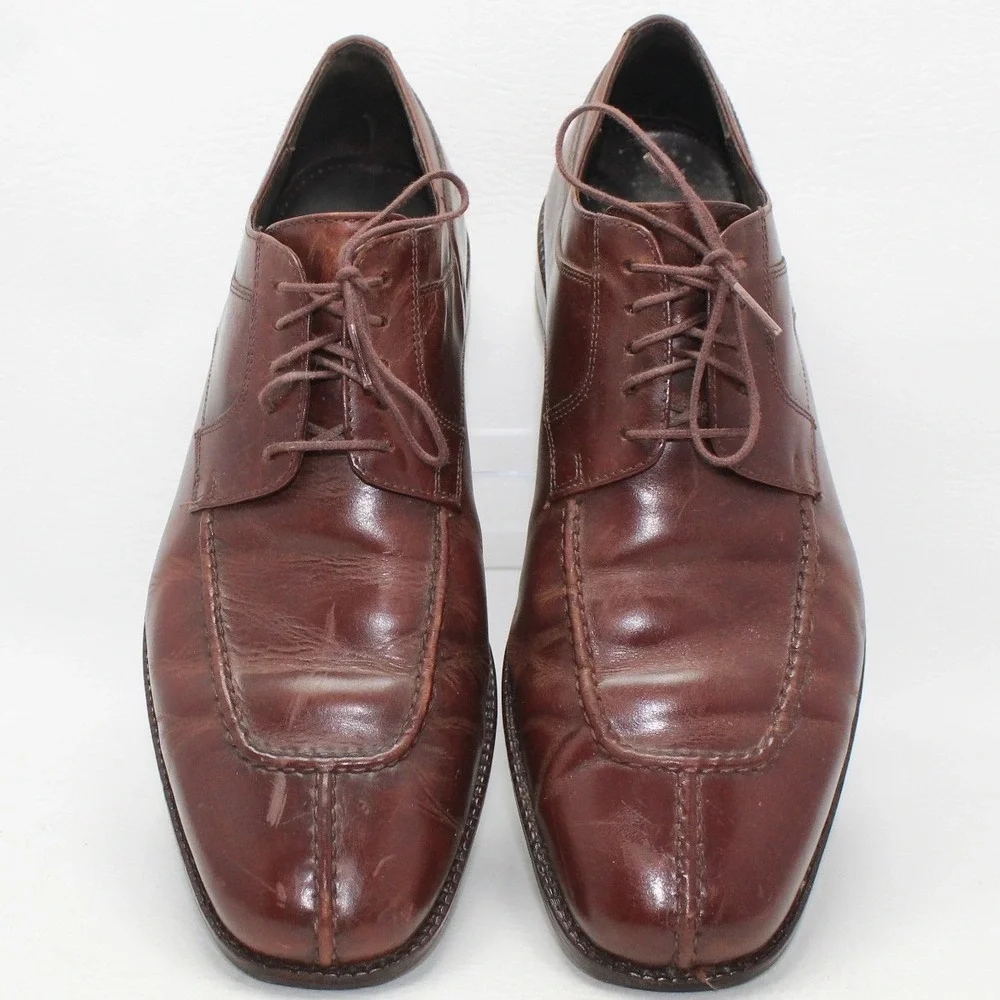 Cole Haan Mens Brown Leather Split Toe Derby Shoes C04717 Size 10 M - Picture 7 of 12